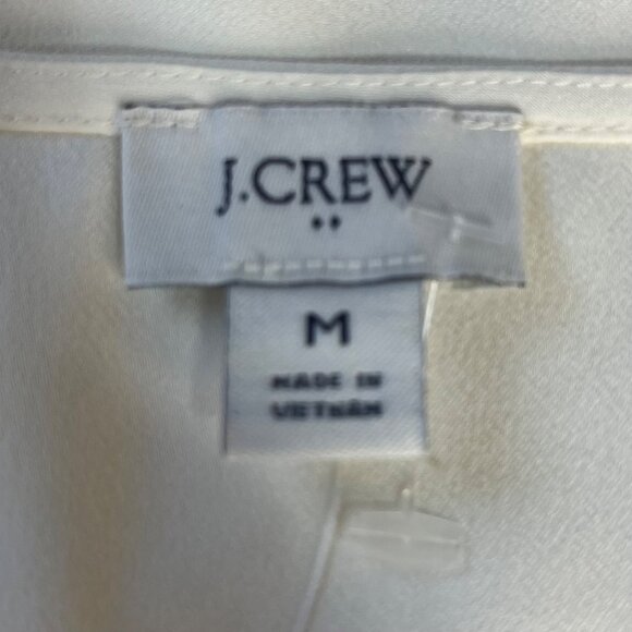 J Crew Long Sleeve Blouse Womens Medium Cream New Keyhole Neck New WOT - Picture 9 of 11